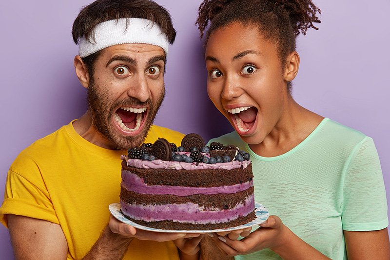 Happy Couple Excited to Cake